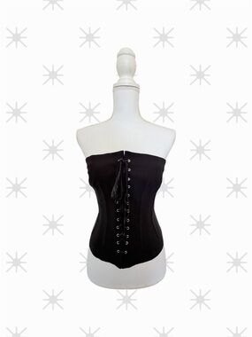Vintage Y2K Bebe Black Lace-Up
Corset Top - Back Zip - Medium